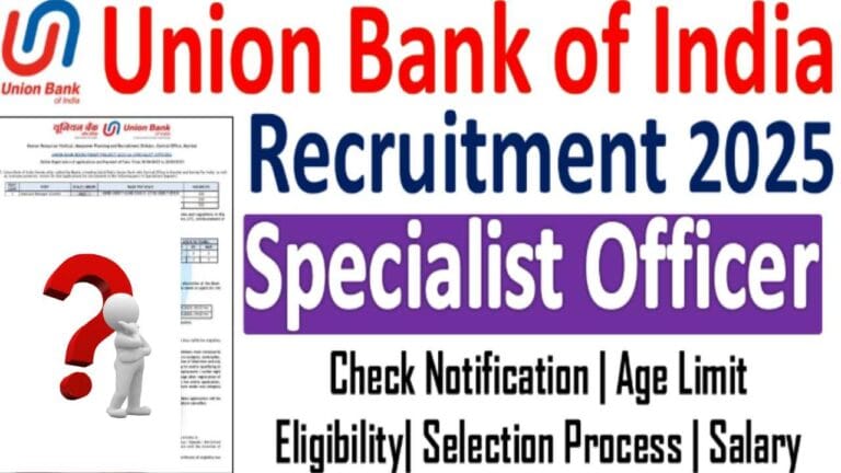 Union Bank of India SO Recruitment 2025