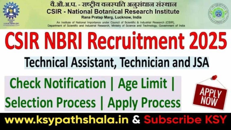 CSIR NBRI Recruitment 2025
