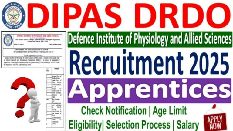 DIPAS DRDO Apprentices Recruitment 2025