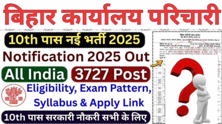 BSSC Karyalaya Parichari Recruitment 2025